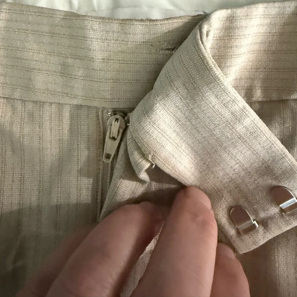 NEW Mango Striped Trousers-Size 12-Beige with Light Blue Stripe - Picture 8 of 15